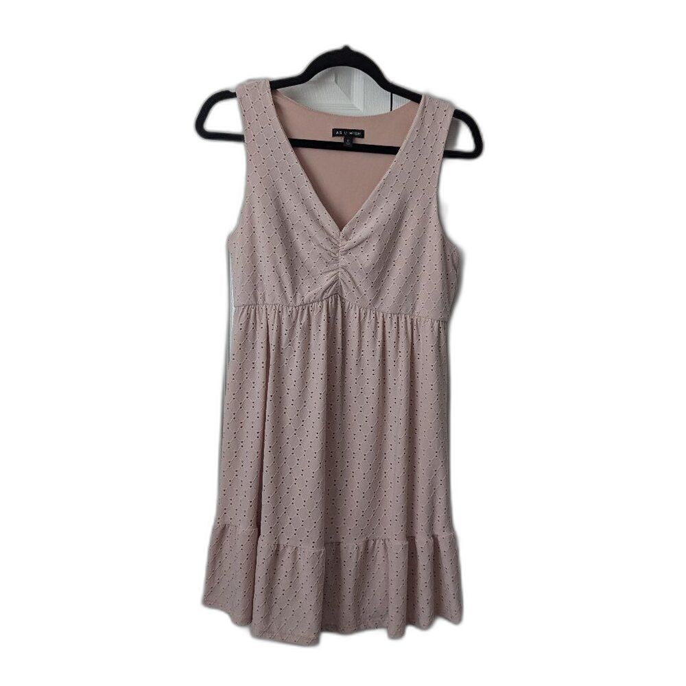 As U Wish Juniors Medium Blush Pink Eyelet Dress Party Lovecore Balletcore